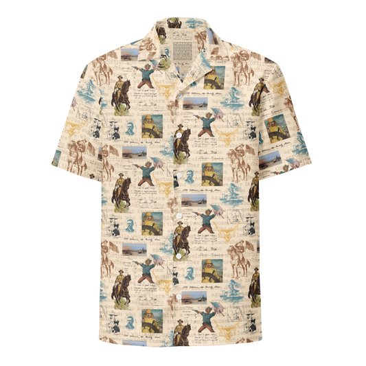 Man in the Arena button shirt