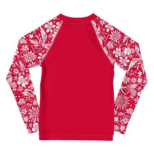 Free Birds Little Kids Rash Guard Red