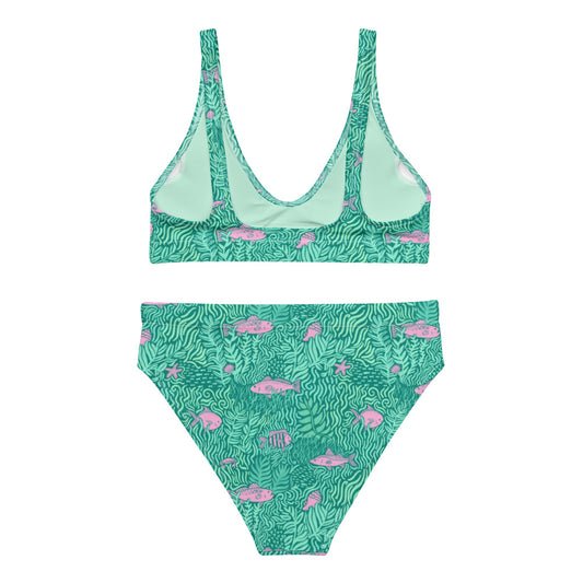 Piscine Scene recycled high-waisted bikini