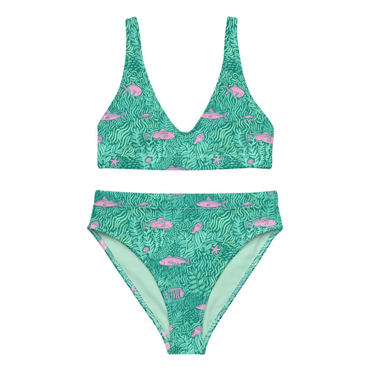 Piscine Scene recycled high-waisted bikini