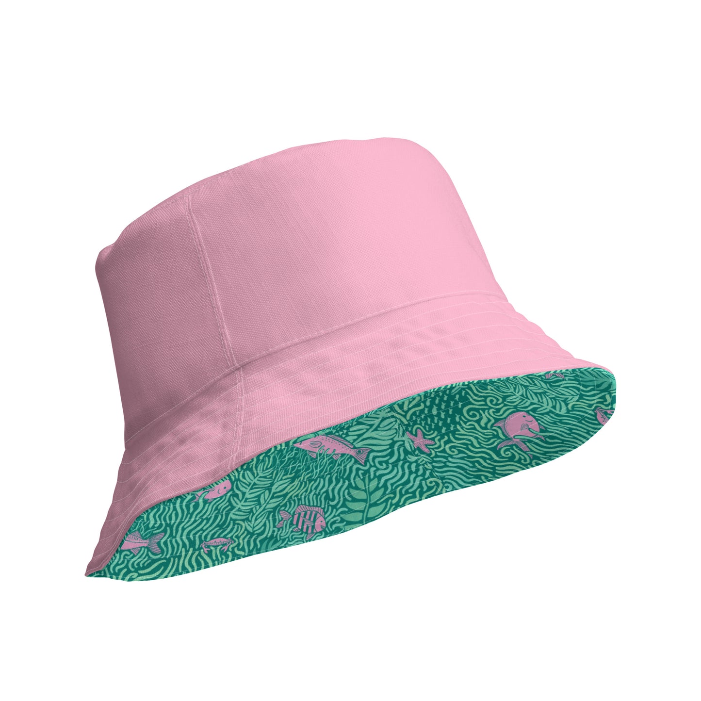 Piscine Scene reversible bucket hat pink