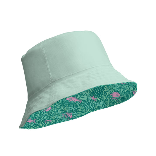 Piscine Scene reversible bucket hat aqua