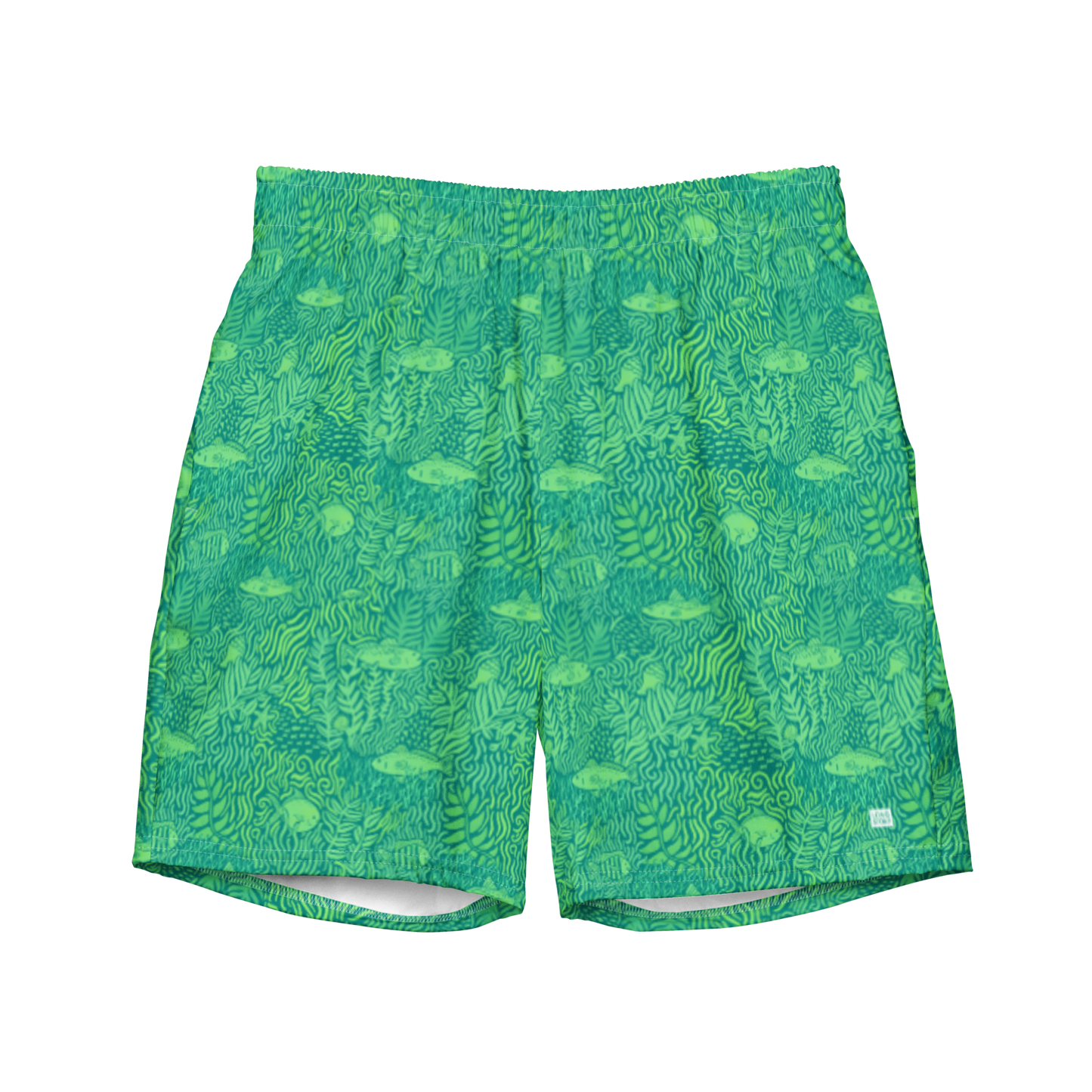 Piscine Scene Swim Trunks Green